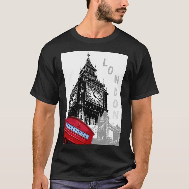 London Big Ben Modern Elegant Pop Art Trendy T-Shirt (Front)