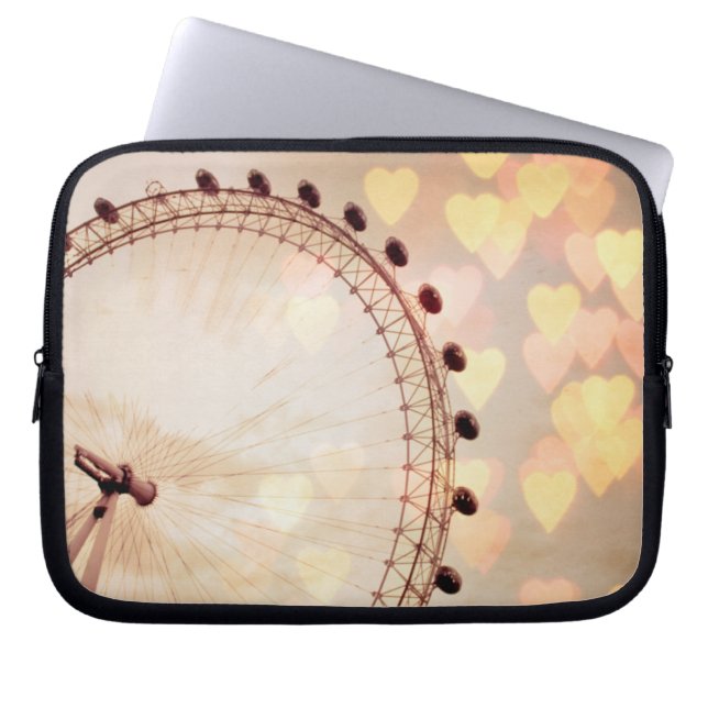 London | Big Ben Photograph Filtered Nightime Laptop Sleeve (Front)