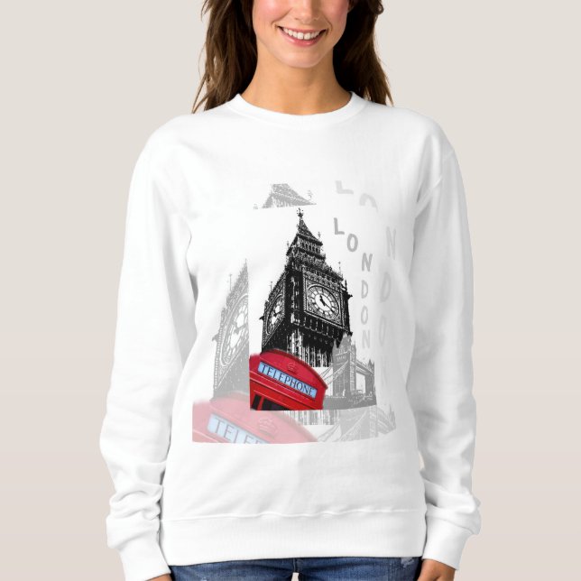 London Big Ben Red Telephone Sweatshirt (Front)