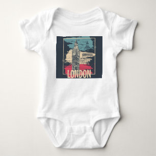 London Big Ben: Typography Poster Baby Bodysuit