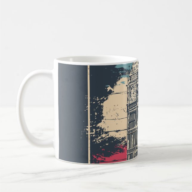 London Big Ben: Typography Poster Coffee Mug (Left)