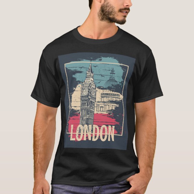 London Big Ben: Typography Poster T-Shirt (Front)