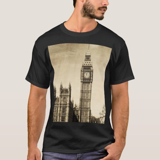 London Big Ben: Vintage View T-Shirt (Front)
