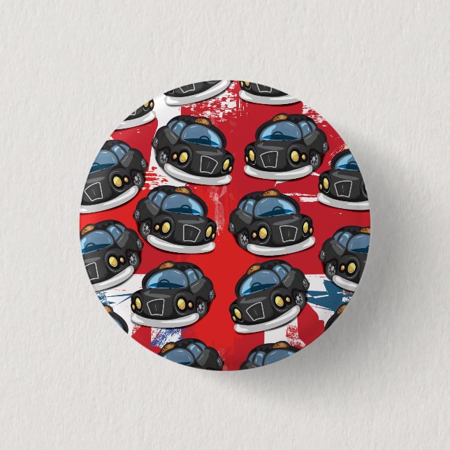 London Black Cab 3 Cm Round Badge (Front)