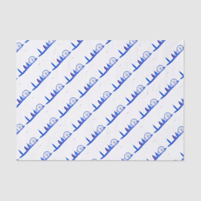 London blue England pattern skyline Cool Trendy  Tissue Paper (Front)