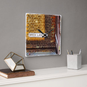 London Brick Lane Square Wall Clock