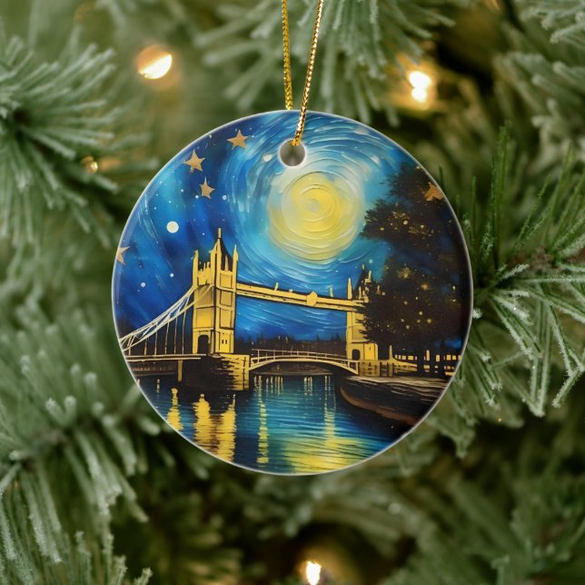 London Bridge Acrylic Art, Ceramic Tree Decoration (Tree)