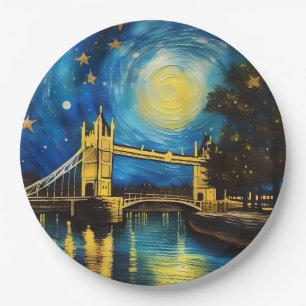 London Bridge Acrylic Art, Paper Plate