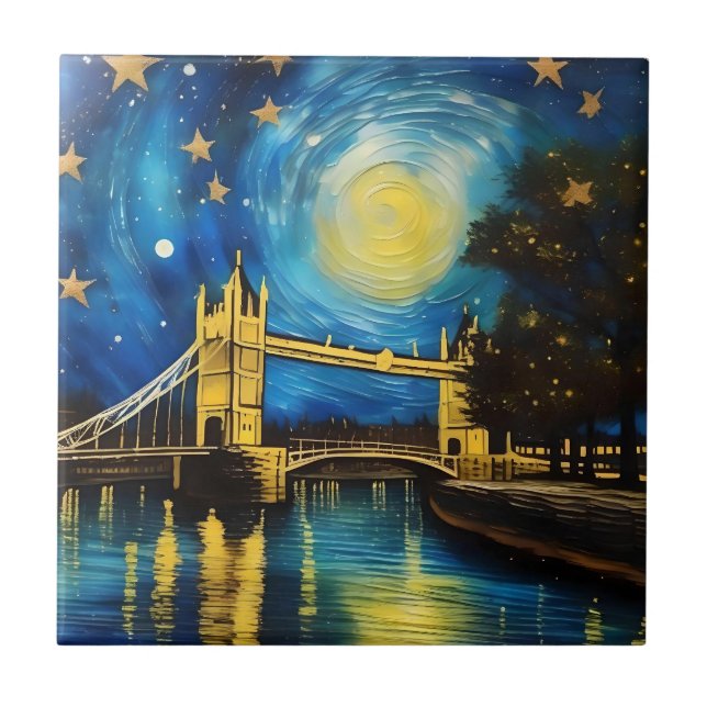 London Bridge Acrylic Art, Tile (Front)