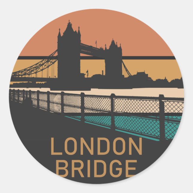 London Bridge Classic Round Sticker (Front)