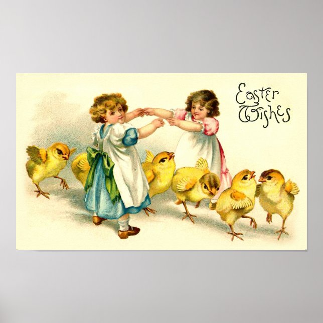 London Bridge Happy Easter Cute Vintage Poster (Front)