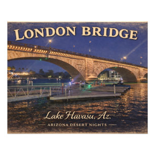 London Bridge Lake Havasu night view Photo Print