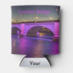 London Bridge Lit Up with purple lights!  Can Cooler