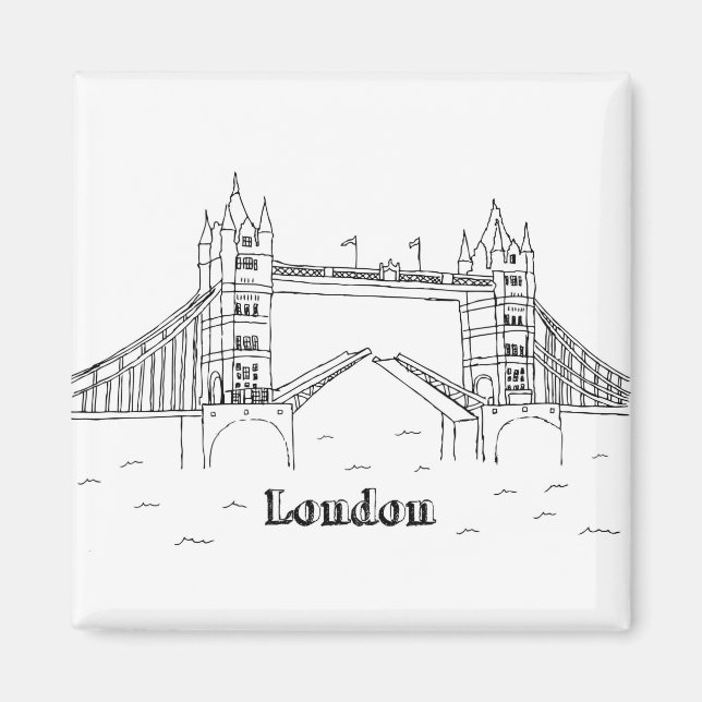 London Bridges Vacation Drawing Vacation Art Trave Magnet (Front)