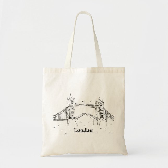 London Bridges Vacation Drawing Vacation Art Trave Tote Bag (Front)