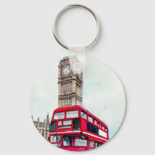 London Bus and Big Ben Key Ring