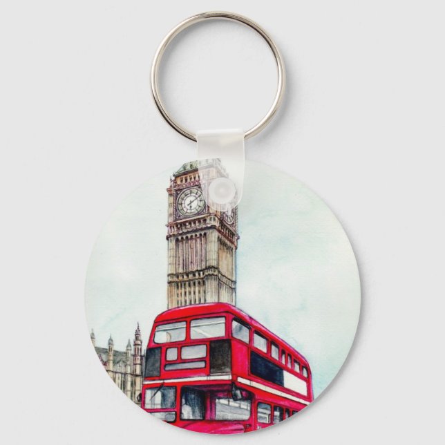 London Bus and Big Ben Key Ring (Front)
