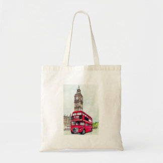 London Bus and Big Ben Tote Bag