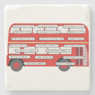London Bus & Famous Street Names Stone Coaster