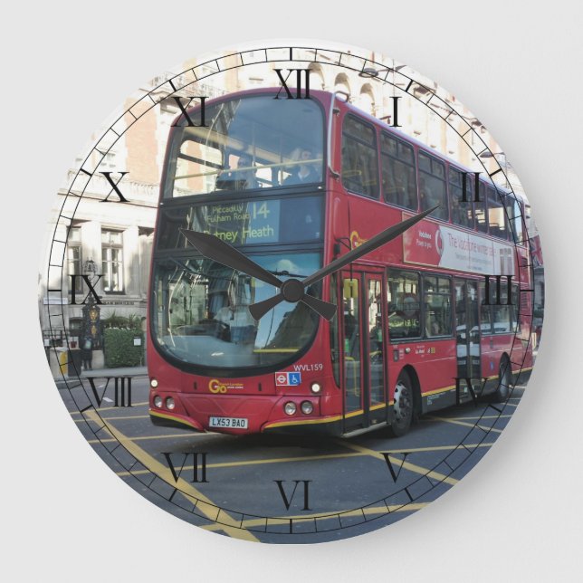London Bus - Large Round Wall Clock (Front)