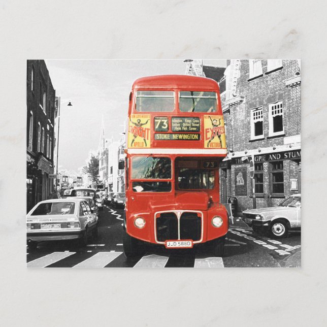 London Bus Painting Style Postcard (Front)