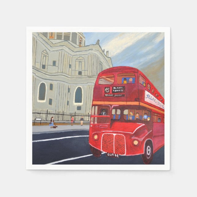 London Bus Paper Napkin  (Front)