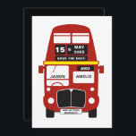 London Bus Save the Date card Black<br><div class="desc">Red London Bus Save the Date card. A great way to announce your wedding!</div>