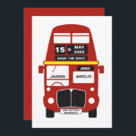 London Bus Save the Date card RED<br><div class="desc">Red London Bus Save the Date card. A great way to announce your wedding!</div>