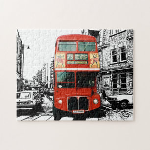 London Bus Spot Colour Jigsaw Puzzle