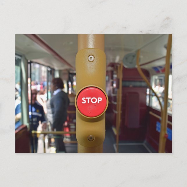 London bus stop button view postcard (Front)
