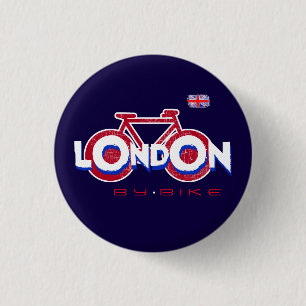 London by-bike 3 cm round badge