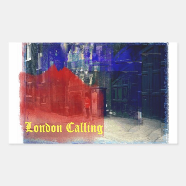 London Calling Rectangular Sticker (Front)