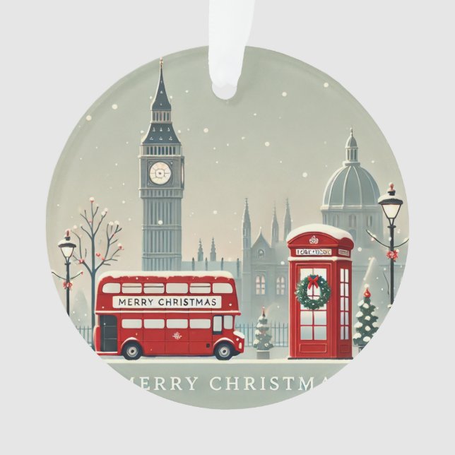 London Christmas | Big Ben & Festive London Ornament (Front)