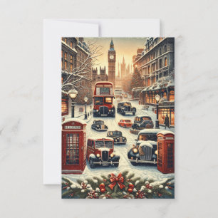 London Christmas Elegance Thank You Card