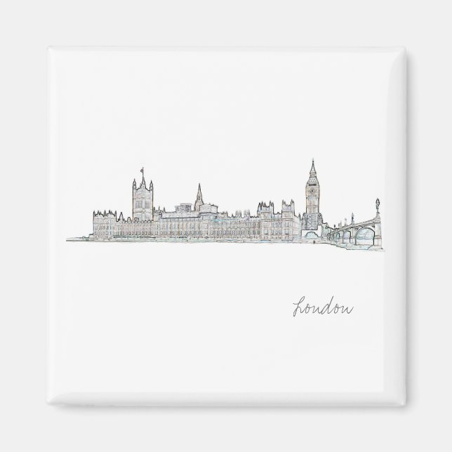 London City Big Ben Architecture Landscape Magnet (Front)