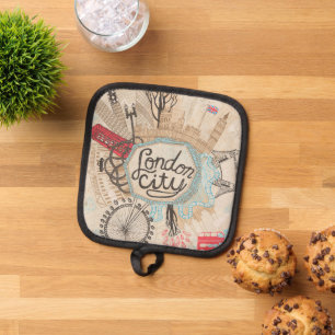 London City Doodle Art Pot Holder