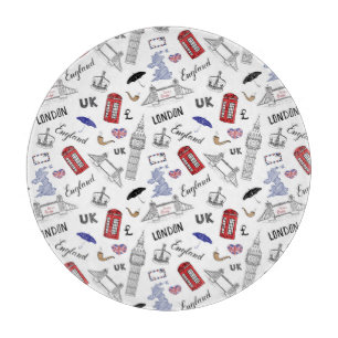 London City Doodles Pattern Cutting Board