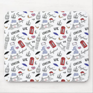 London City Doodles Pattern Mouse Pad