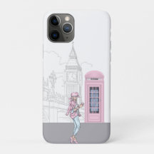 London City Girl with Pink Phone Box