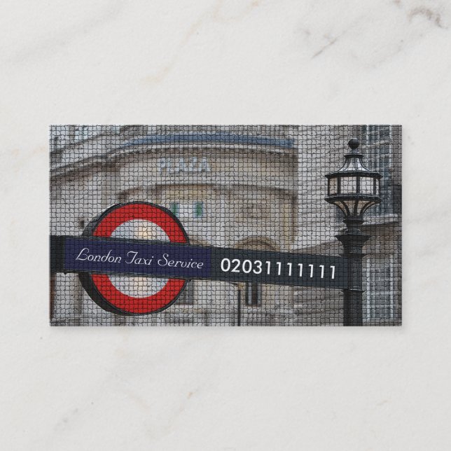 London City Mosaic Taxi Service Business Card (Front)