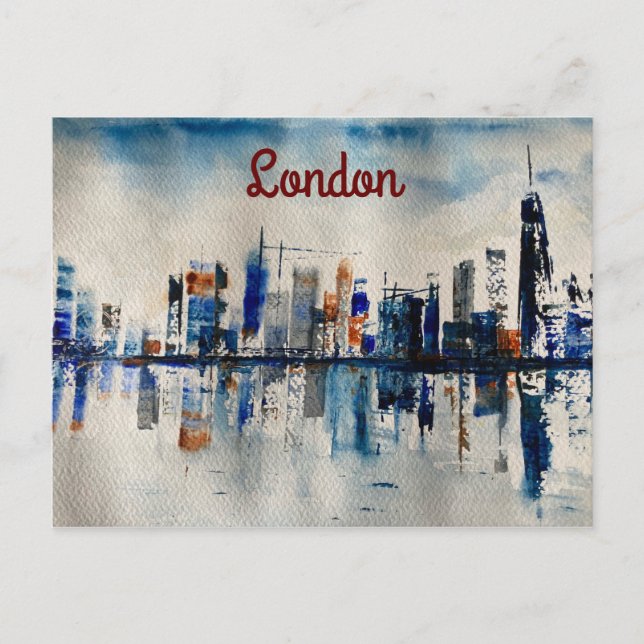 London City Skyline Abstract Painting Poster Postcard (Front)