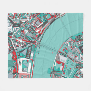 London City Structure Map Fleece Blanket