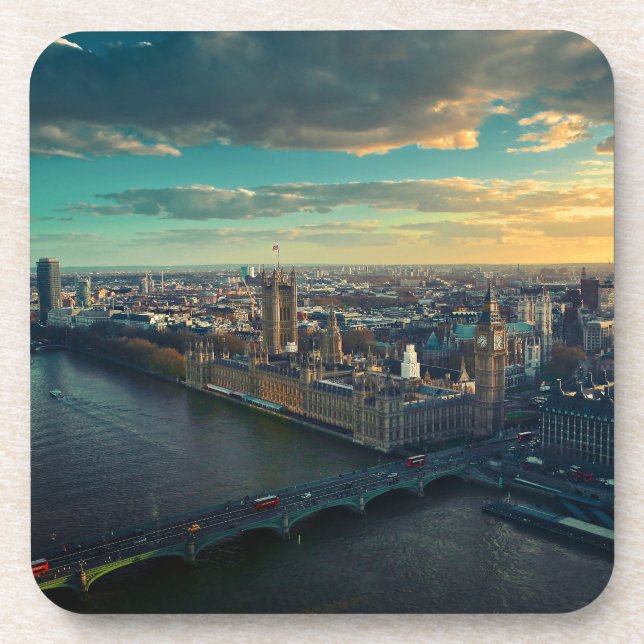 London Cityscape with Sunset Coaster (Front)
