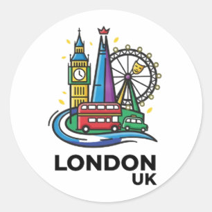 LONDON CLASSIC ROUND STICKER