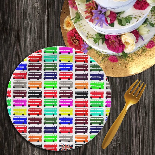 London colours & Double Decker Bus / kids party Paper Plate (Creator Uploaded)