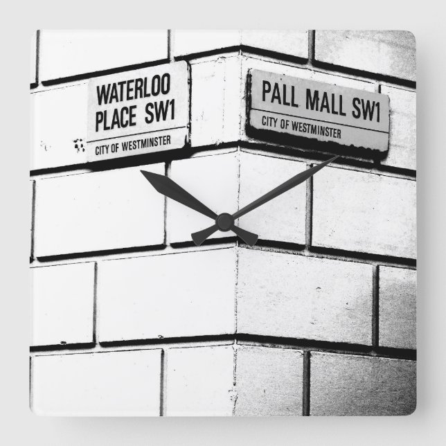 London Corner Square Wall Clock (Front)