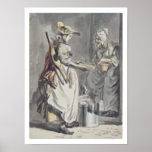 London Cries: A Milkmaid, c.1759 (pen & ink brush, Poster