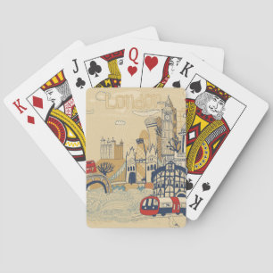London Doodle Scene Playing Cards