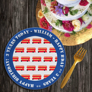 London Double Decker Bus, British Kids (Party) Paper Plate