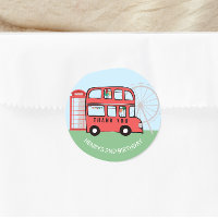 London Double Decker Bus Kids Birthday Sticker